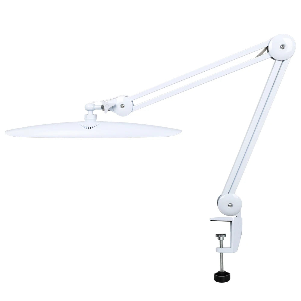 LED Task Desk Lamp 19 Inches Metal Swing Arm Eye-Caring Lash Extensions Lamp 117PCS LEDs for Nail Crafts Reading Head Work Lamp
