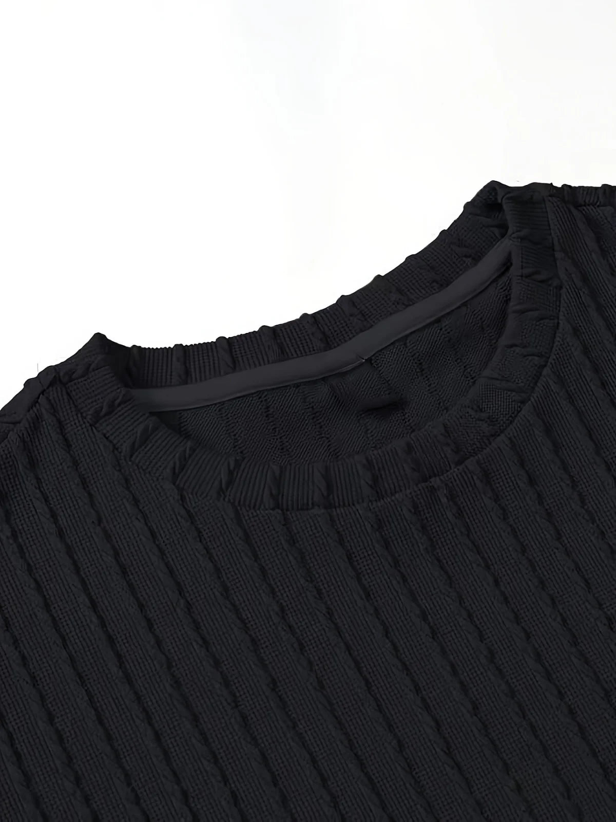 fashion summer sports solid color crew-neck vertical stripe T-shirt shorts short-sleeved suit Loose two-piece set