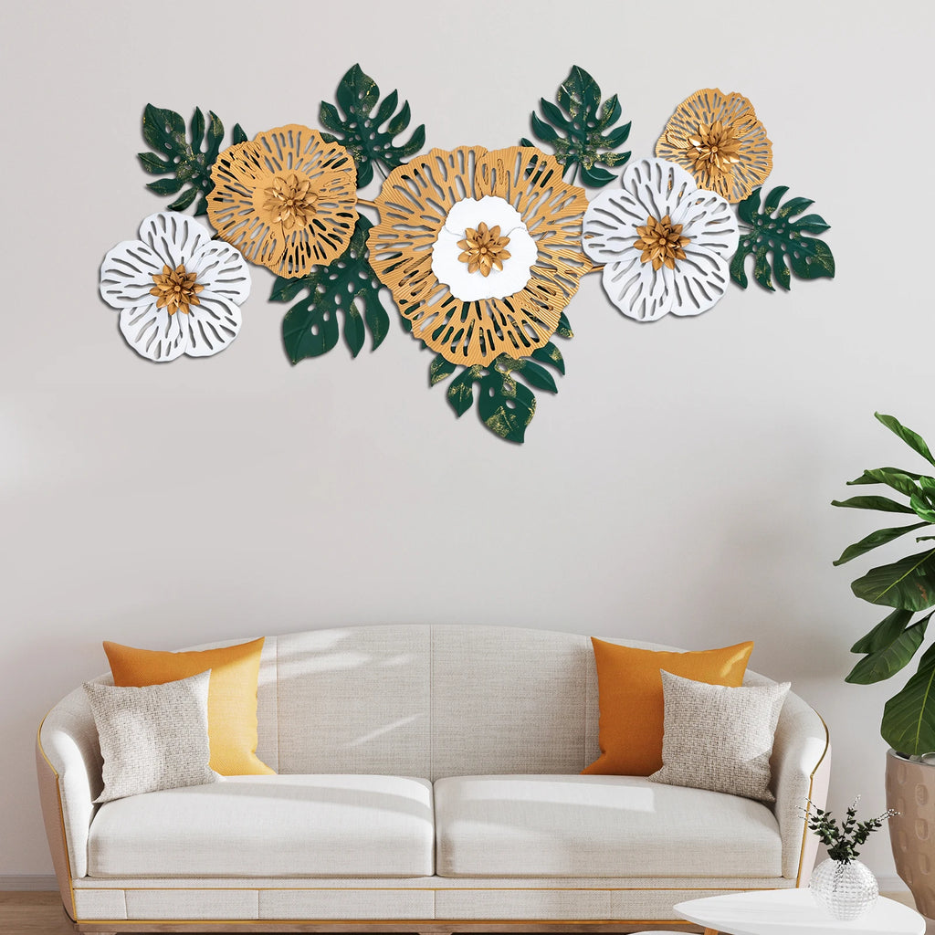 Modern Iron Flower-Shaped Wall Decor 3D
