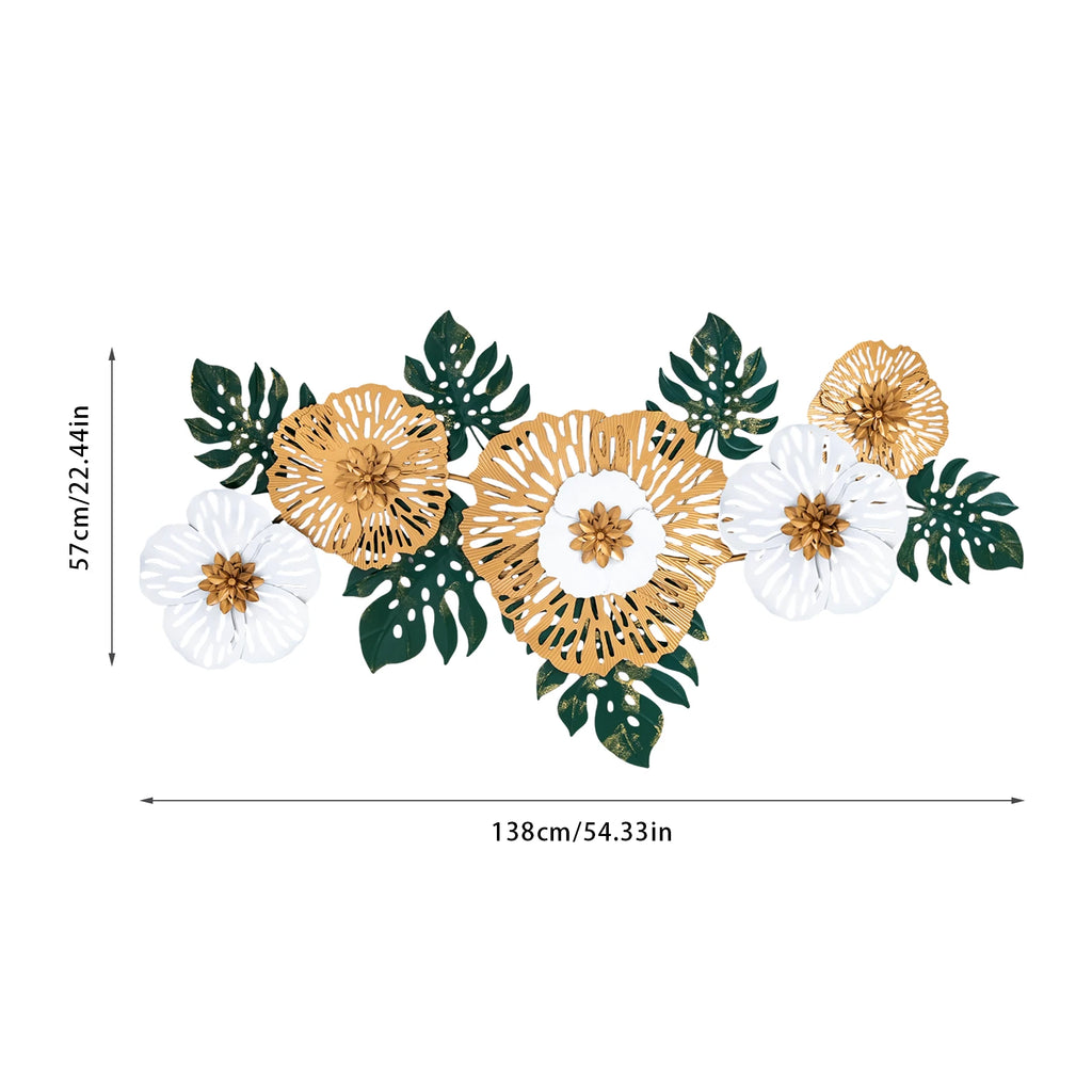Modern Iron Flower-Shaped Wall Decor 3D