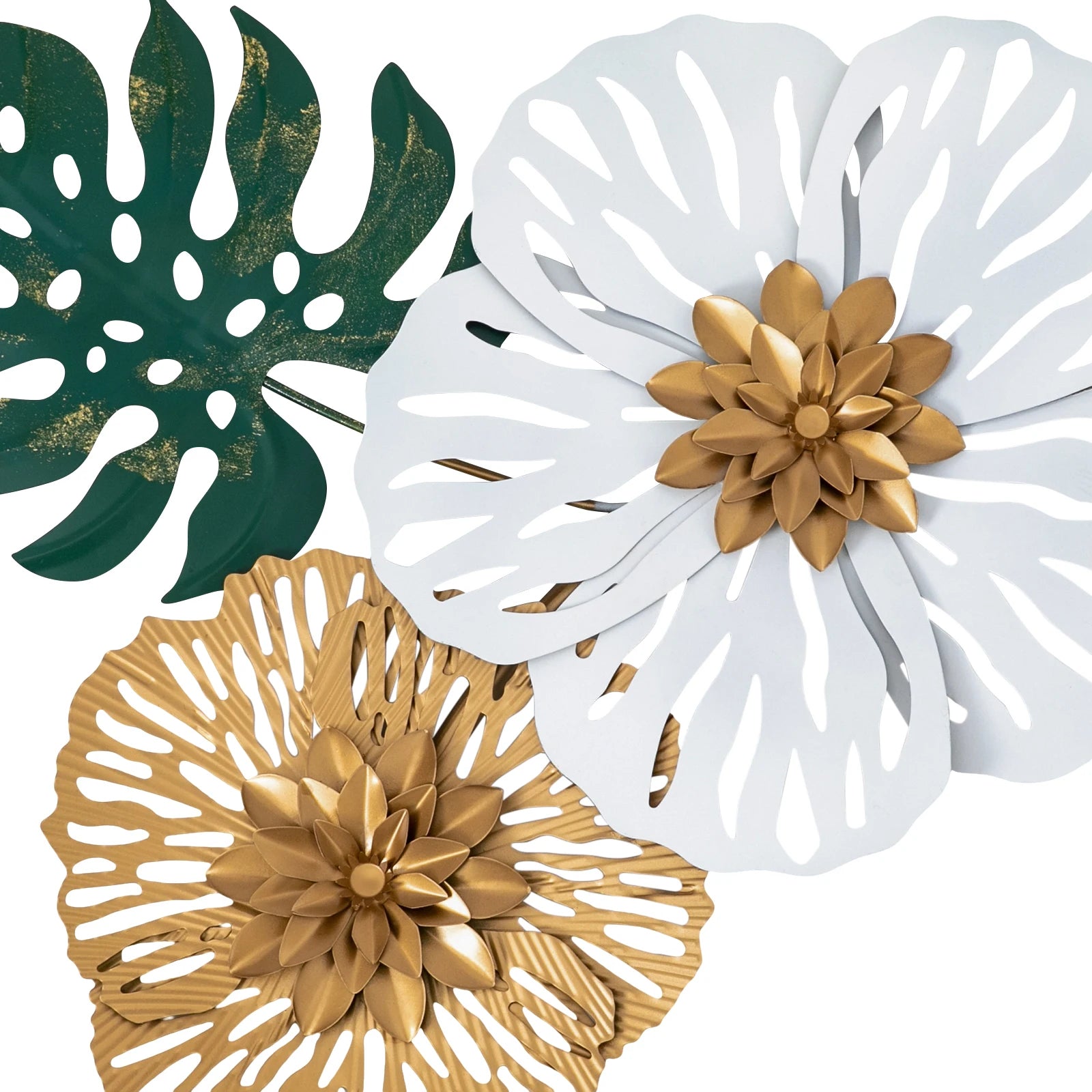 Modern Iron Flower-Shaped Wall Decor 3D